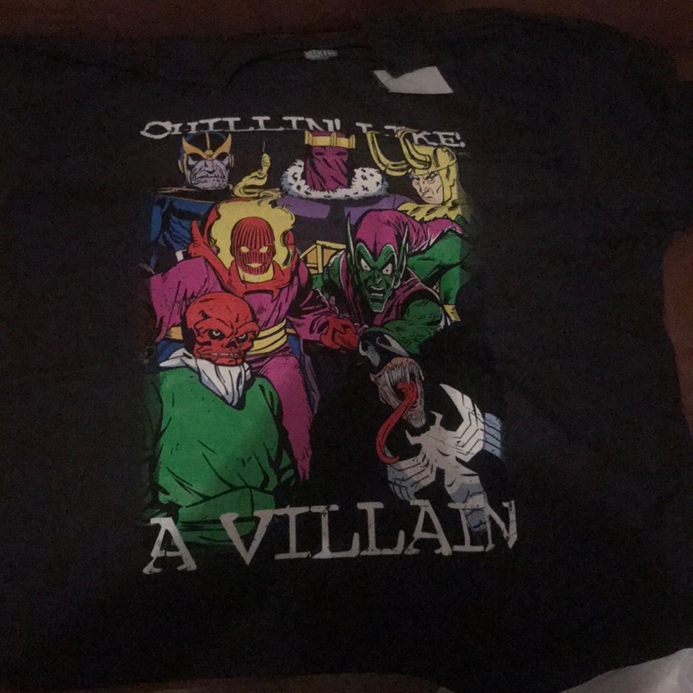 Marvel chillin like a villain tee